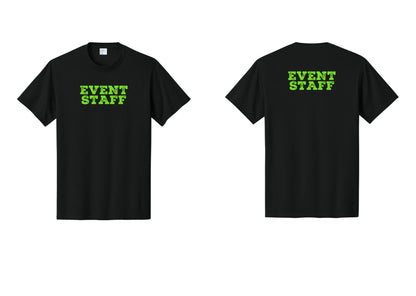 NYC Factory Event Staff T-Shirt - Front + Back - Black / Neon