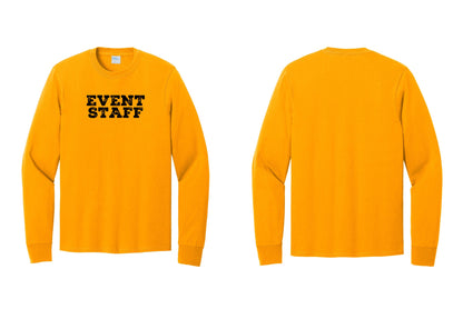 NYC Factory Event Staff Cotton Long Sleeve T-Shirt (Rustic) - Front Only - Gold