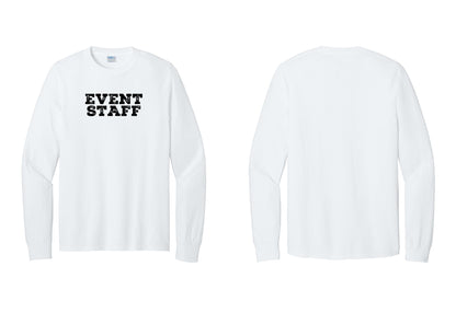 NYC Factory Event Staff Cotton Long Sleeve T-Shirt (Rustic) - Front Only - White