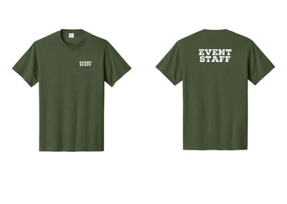 NYC Factory Event Staff T-Shirt - Chest + Back - Olive