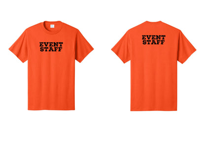NYC Factory Event Staff T-Shirt - Front + Back - Orange