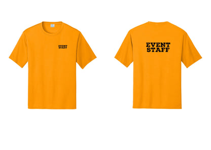 NYC Factory Event Staff Performance T-Shirt (Rustic) - Chest + Back - Gold