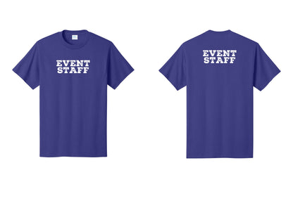 NYC Factory Event Staff T-Shirt - Front + Back - Purple