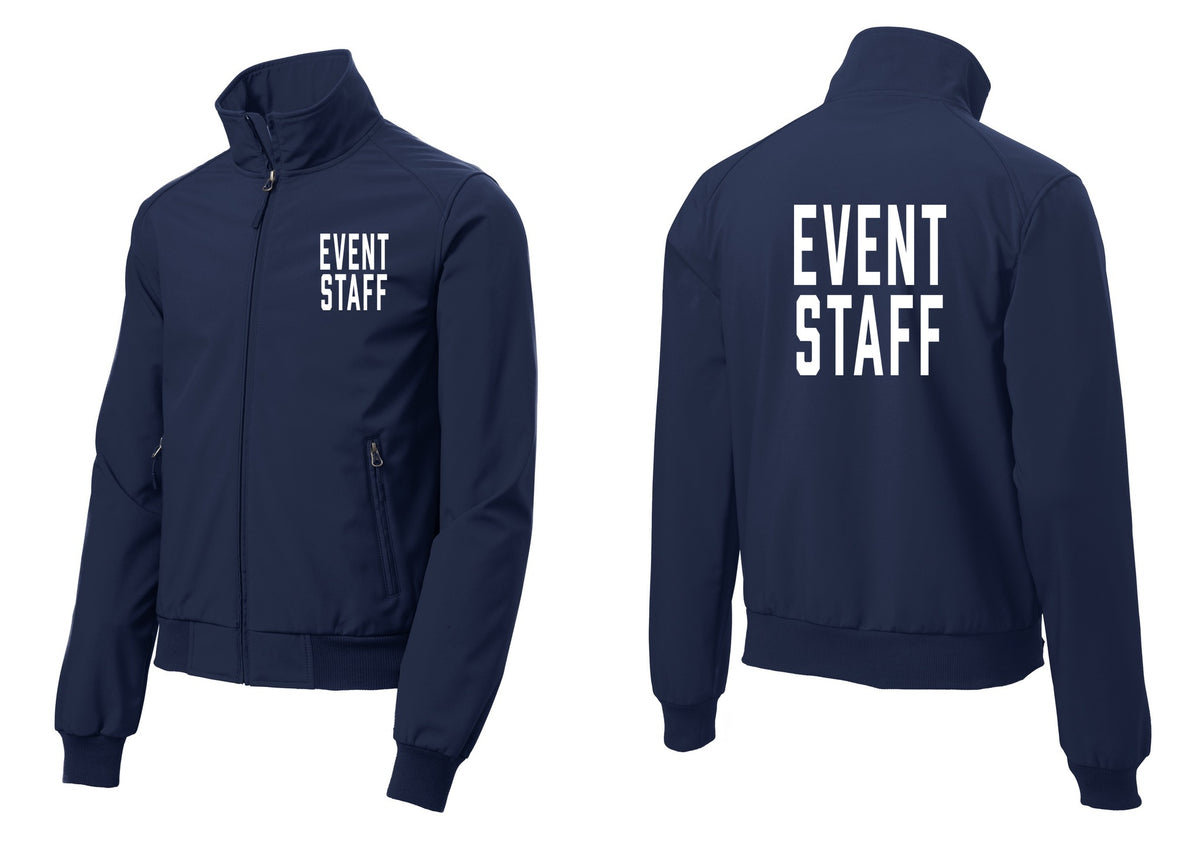 NYC Factory Event Staff Soft Shell Bomber Jacket (Classic) - Chest + Back - Dress Blue Navy