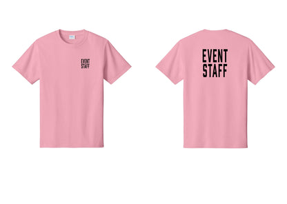 NYC Factory Event Staff T-Shirt, Condensed Lettering - Chest + Back - Candy Pink
