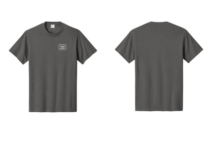 NYC Factory Custom Logo Event Staff T-Shirt, Condensed Lettering - Your Logo Only - Charcoal