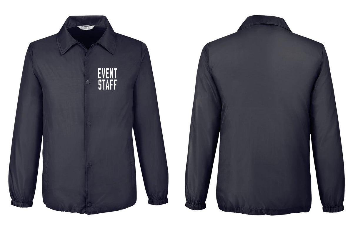 NYC Factory Event Staff Snap-Front Coaches Jacket (Classic) - Chest Only - Black