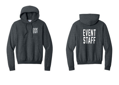 NYC Factory Event Staff Cotton Fleece Pullover Hoodie (Classic) - Chest + Back - Dark Heather Grey