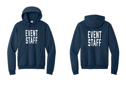 NYC Factory Event Staff Cotton Fleece Pullover Hoodie (Classic) - Front + Back - Navy