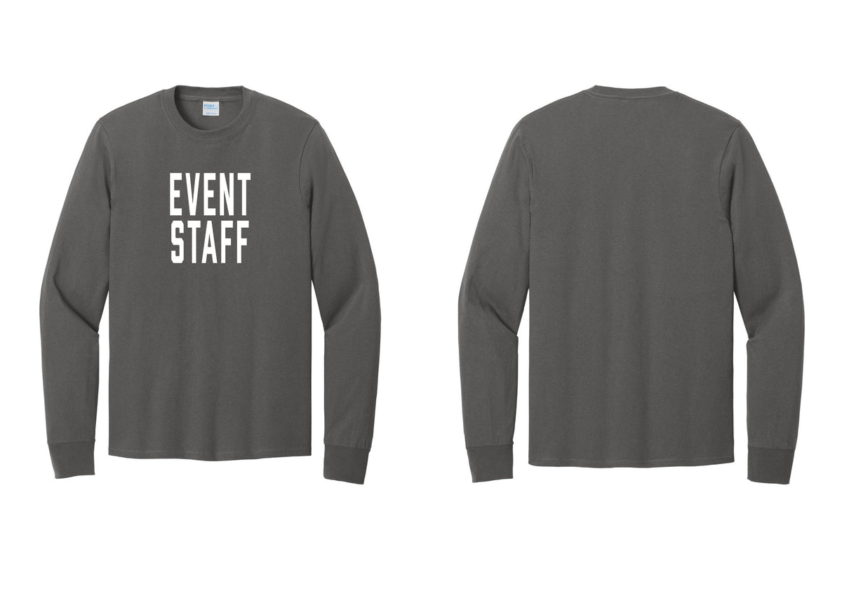 NYC Factory Event Staff Cotton Long Sleeve T-Shirt (Classic) - Front Only - Charcoal