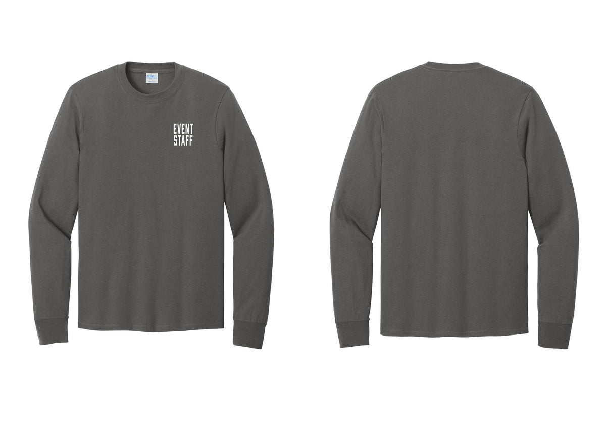 NYC Factory Event Staff Cotton Long Sleeve T-Shirt (Classic) - Chest Only - Charcoal