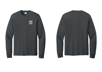 NYC Factory Event Staff Cotton Long Sleeve T-Shirt (Classic) - Chest Only - Dark Heather Grey
