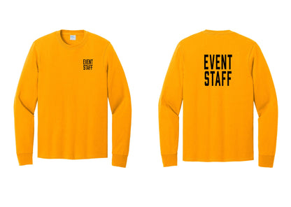NYC Factory Event Staff Cotton Long Sleeve T-Shirt (Classic) - Chest + Back - Gold