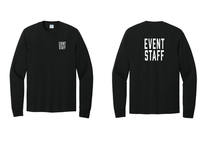 NYC Factory Event Staff Cotton Long Sleeve T-Shirt (Classic) - Chest + Back - Black