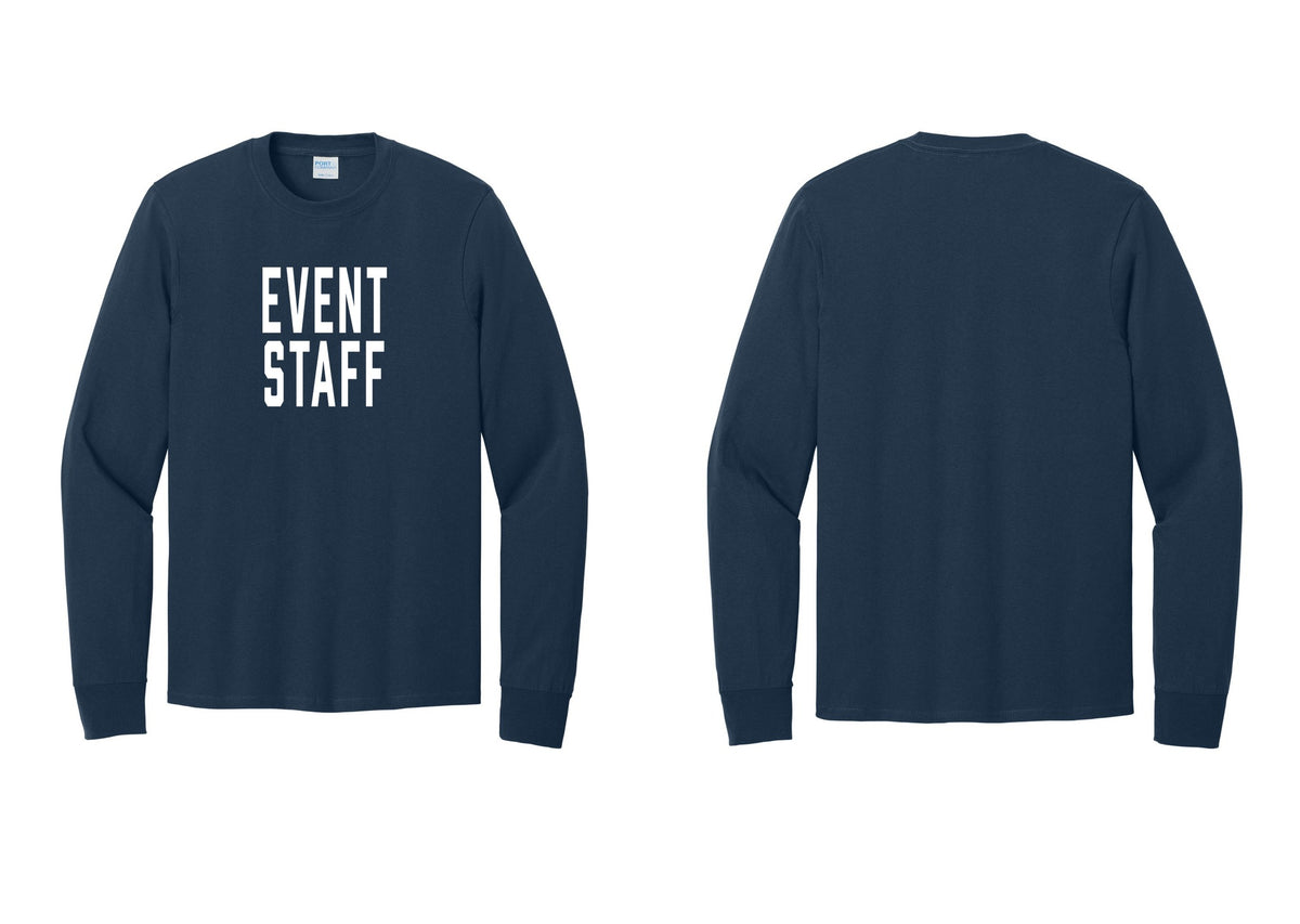 NYC Factory Event Staff Cotton Long Sleeve T-Shirt (Classic) - Front Only - Navy