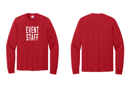 NYC Factory Event Staff Cotton Long Sleeve T-Shirt (Classic) - Front Only - Red