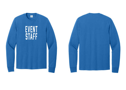 NYC Factory Event Staff Cotton Long Sleeve T-Shirt (Classic) - Front Only - Royal