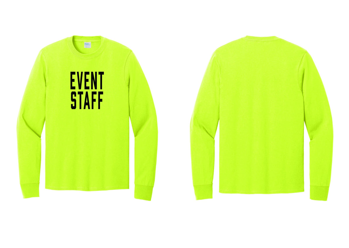 NYC Factory Event Staff Cotton Long Sleeve T-Shirt (Classic) - Front Only - Safety Green
