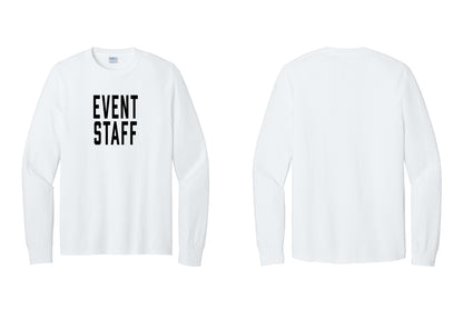 NYC Factory Event Staff Cotton Long Sleeve T-Shirt (Classic) - Front Only - White