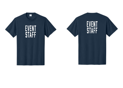 NYC Factory Event Staff T-Shirt, Condensed Lettering - Front + Back - Navy