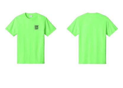 NYC Factory Event Staff T-Shirt, Condensed Lettering - Chest Only - Neon Green