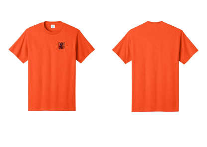NYC Factory Event Staff T-Shirt, Condensed Lettering - Chest Only - Orange
