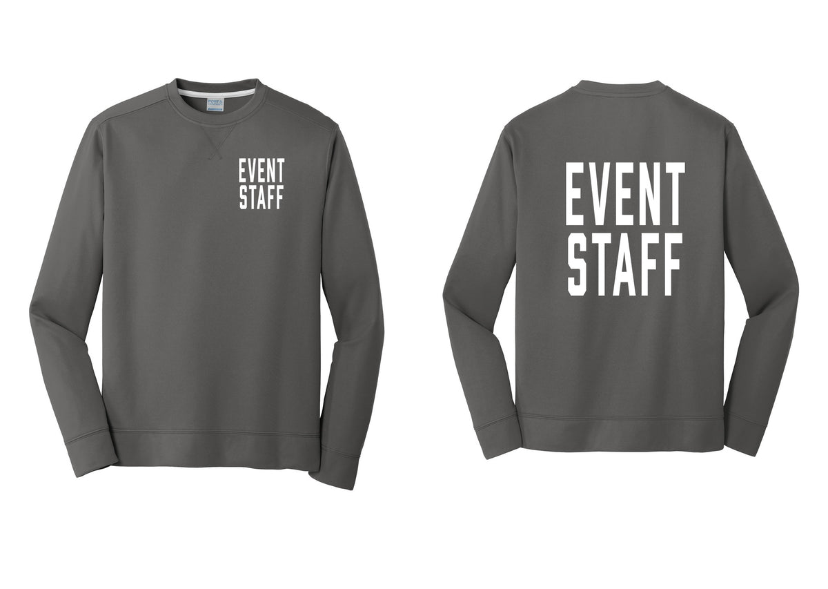 NYC Factory Event Staff Performance Fleece Crewneck Sweatshirt (Classic) - Chest + Back - Charcoal