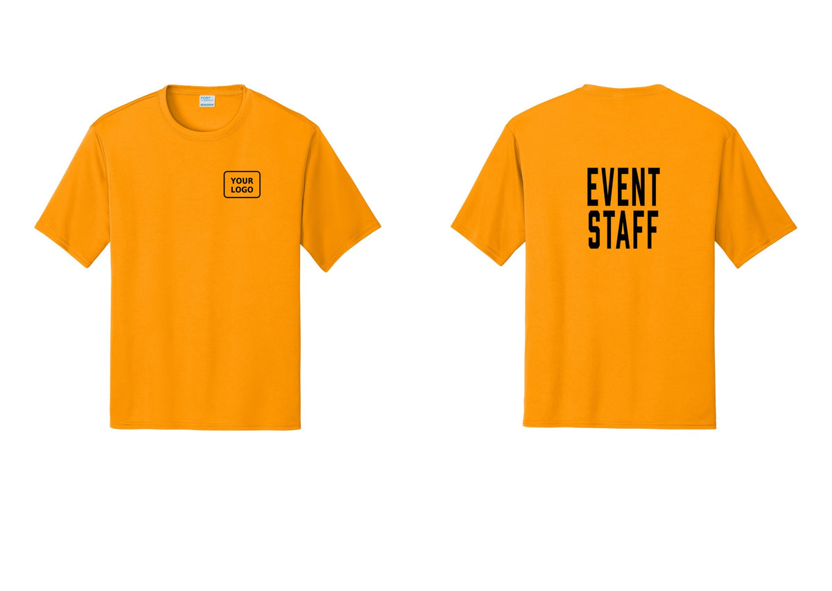 NYC Factory Custom Logo Event Staff Performance T-Shirt (Classic) - Your Logo + Back - Gold