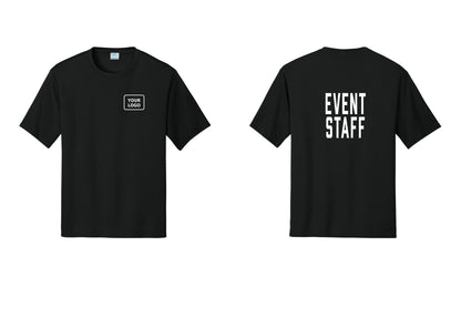 NYC Factory Custom Logo Event Staff Performance T-Shirt (Classic) - Your Logo + Back - Black
