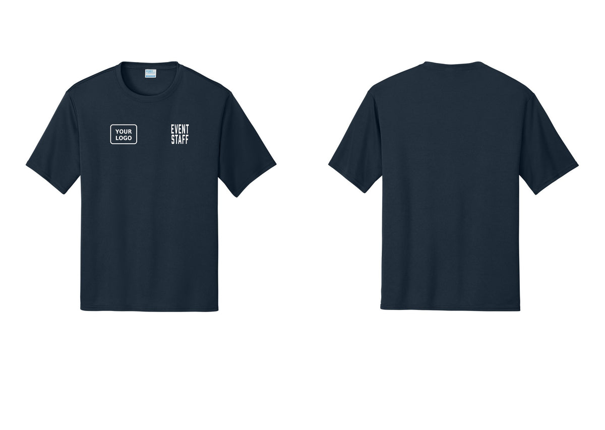 NYC Factory Custom Logo Event Staff Performance T-Shirt (Classic) - EVENT STAFF + Your Logo - Navy