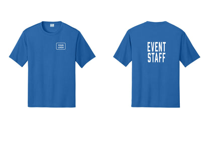 NYC Factory Custom Logo Event Staff Performance T-Shirt (Classic) - Your Logo + Back - Royal