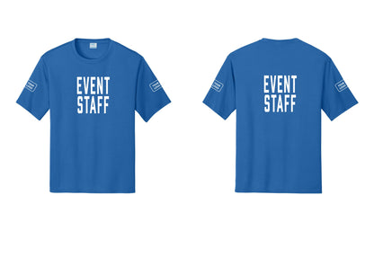 NYC Factory Custom Logo Event Staff Performance T-Shirt (Classic) - Front + Back + Your Logo Sleeves - Royal