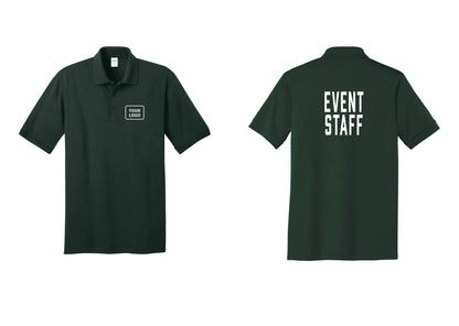 NYC Factory Custom Logo Event Staff Polo Shirt (Classic) - Your Logo + Back - Dark Green