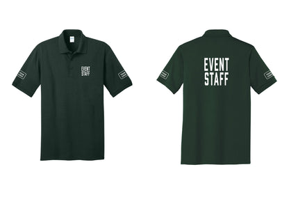 NYC Factory Custom Logo Event Staff Polo Shirt (Classic) - Chest + Back + Your Logo Sleeves - Dark Green