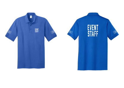 NYC Factory Custom Logo Event Staff Polo Shirt (Classic) - Chest + Back + Your Logo Sleeves - Royal