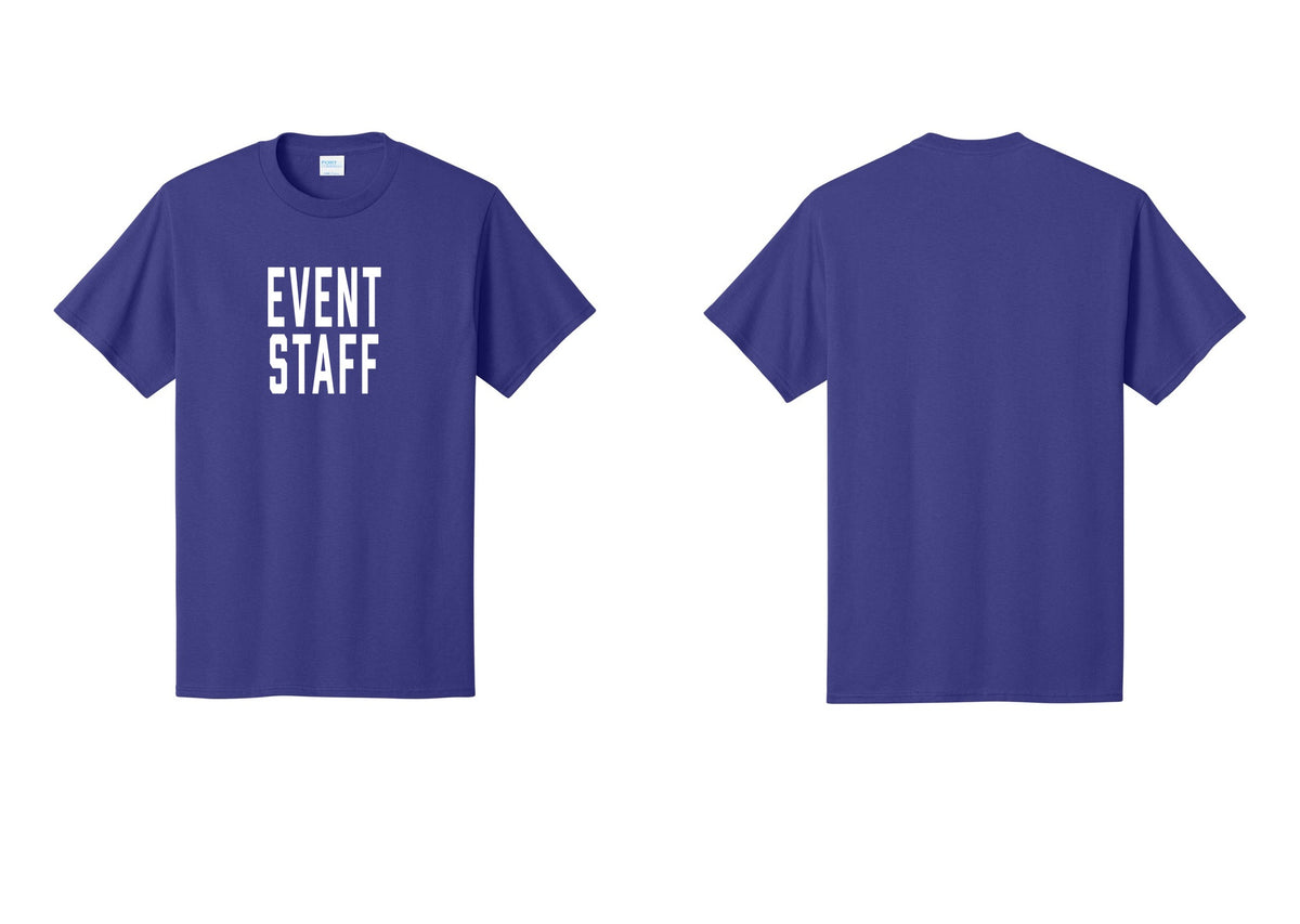 NYC Factory Event Staff T-Shirt, Condensed Lettering - Front Only - Purple