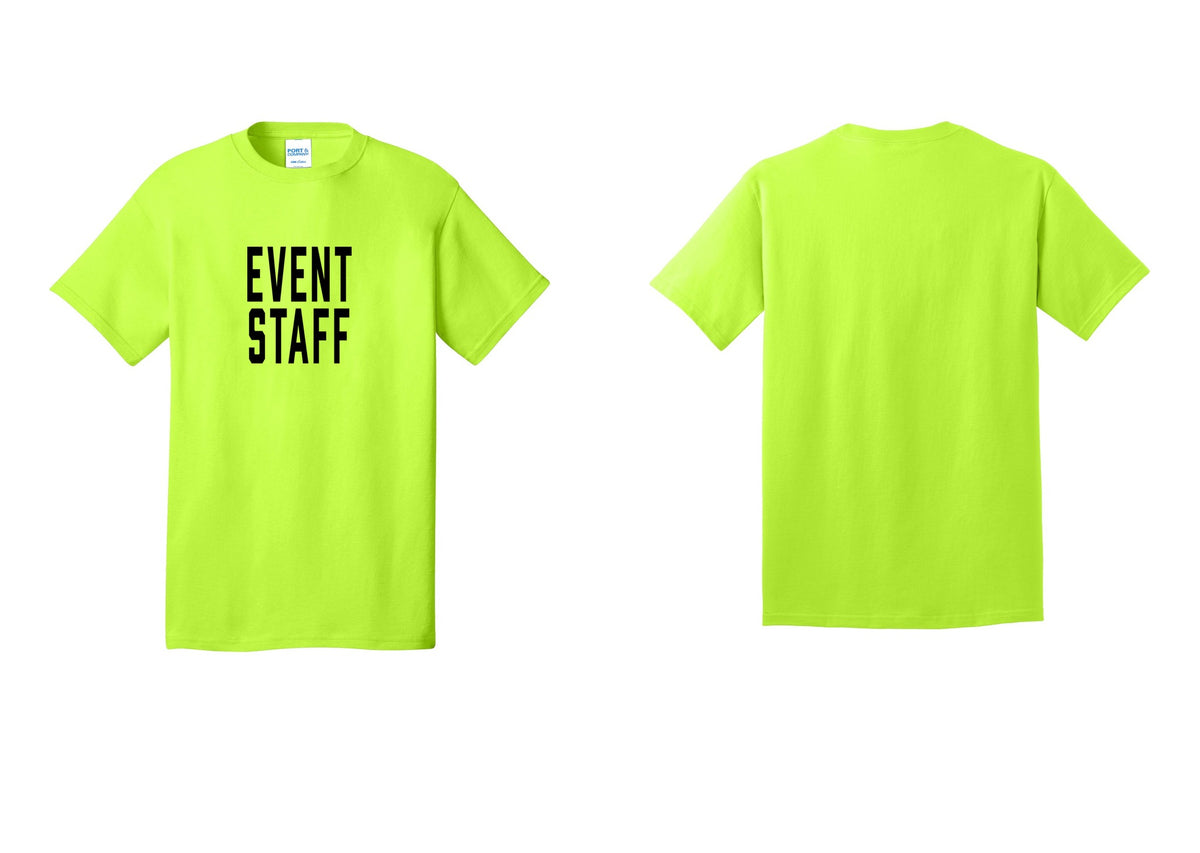 NYC Factory Event Staff T-Shirt, Condensed Lettering - Front Only - Safety Green
