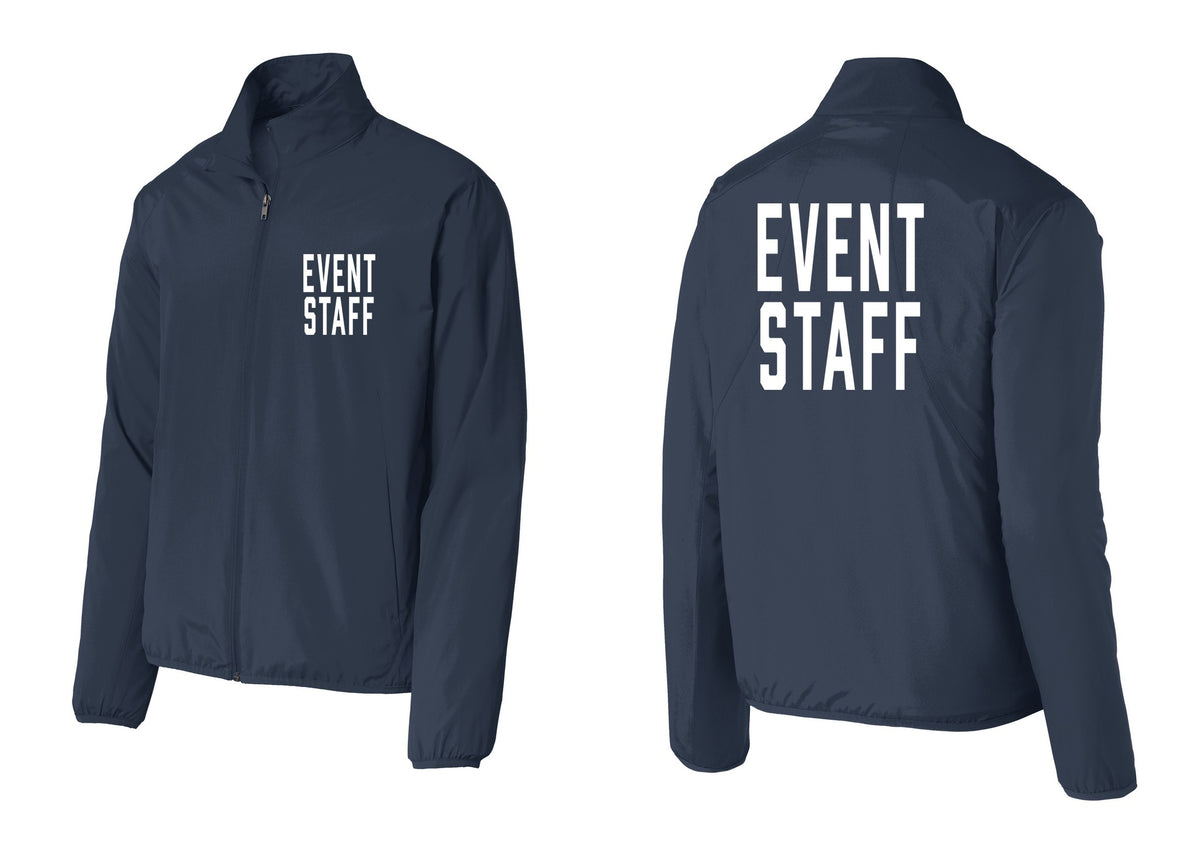 NYC Factory Event Staff Windbreaker Full-Zip Jacket (Classic) - Chest + Back - Dress Blue Navy