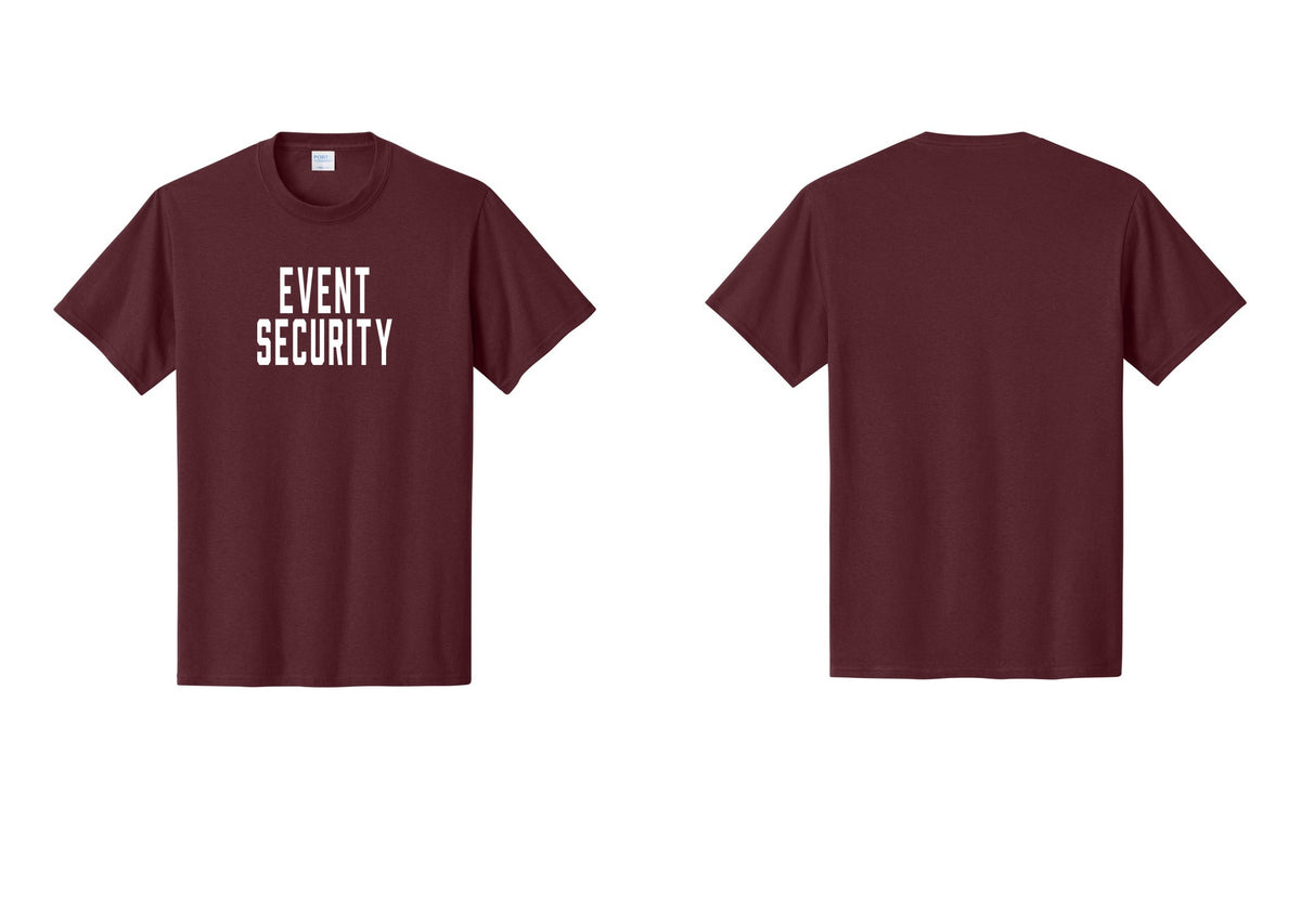 NYC Factory Event Security T-Shirt for Venues & Crowd Management (Classic) - Front Only - Athletic Maroon