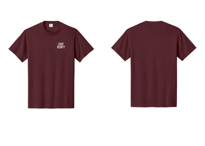 NYC Factory Event Security T-Shirt for Venues & Crowd Management (Classic) - Chest Only - Athletic Maroon