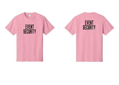 NYC Factory Event Security T-Shirt for Venues & Crowd Management (Classic) - Front + Back - Candy Pink