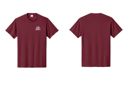 NYC Factory Event Security T-Shirt for Venues & Crowd Management (Classic) - Chest Only - Cardinal