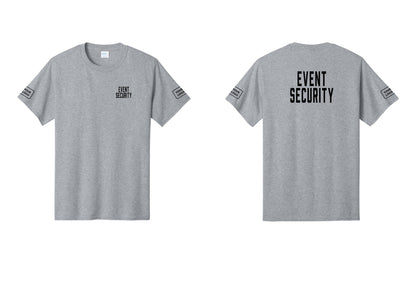 NYC Factory Custom Logo Event Security T-Shirt for Venues & Crowd Management (Classic) - Chest + Back + Your Logo Sleeves - Athletic Heather