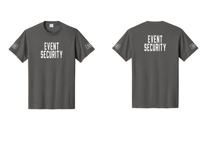 NYC Factory Custom Logo Event Security T-Shirt for Venues & Crowd Management (Classic) - Front + Back + Your Logo Sleeves - Charcoal