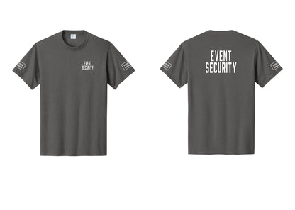 NYC Factory Custom Logo Event Security T-Shirt for Venues & Crowd Management (Classic) - Chest + Back + Your Logo Sleeves - Charcoal