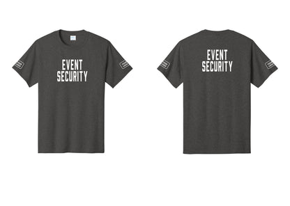 NYC Factory Custom Logo Event Security T-Shirt for Venues & Crowd Management (Classic) - Front + Back + Your Logo Sleeves - Dark Heather Grey