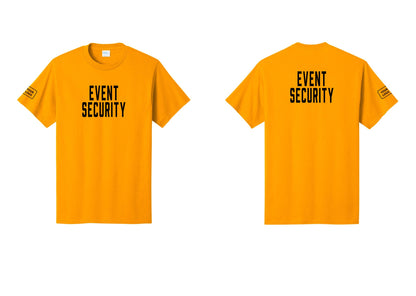 NYC Factory Custom Logo Event Security T-Shirt for Venues & Crowd Management (Classic) - Front + Back + Your Logo Sleeve - Gold