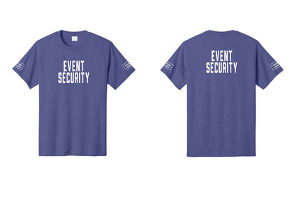 NYC Factory Custom Logo Event Security T-Shirt for Venues & Crowd Management (Classic) - Front + Back + Your Logo Sleeves - Heather Purple