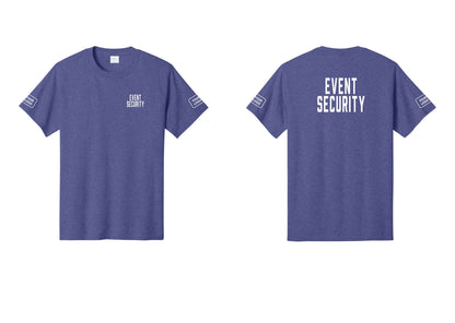 NYC Factory Custom Logo Event Security T-Shirt for Venues & Crowd Management (Classic) - Chest + Back + Your Logo Sleeves - Heather Purple