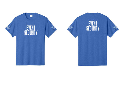 NYC Factory Custom Logo Event Security T-Shirt for Venues & Crowd Management (Classic) - Front + Back + Your Logo Sleeves - Heather Royal